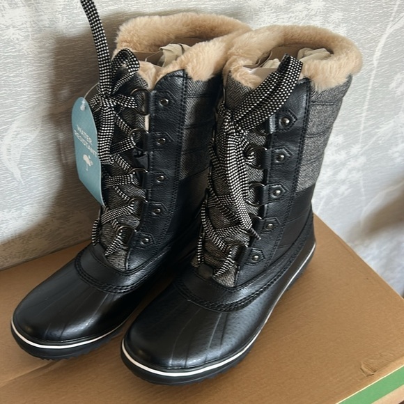 JBU Shoes - JBU by Jambu Women's Chilly Mid-Calf Boots Faux Leather Faux Fur Lined Size 6